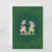 Dinosaurus thema bruiloft kaart (Achterkant)