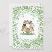 Dinosaurus thema bruiloft kaart (Achterkant)