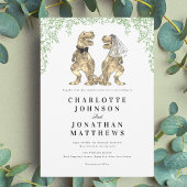 Dinosaurus thema bruiloft kaart