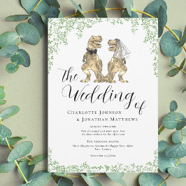 Dinosaurus thema bruiloft kaart