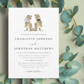 Dinosaurus thema bruiloft kaart