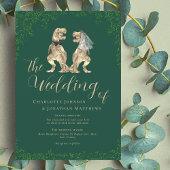 Dinosaurus thema bruiloft kaart