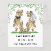 Dinosaurus thema bruiloft Save the Date (Voorkant)