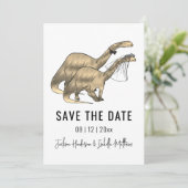 Dinosaurus Thema Bruiloft Save The Date (Staand voorkant)