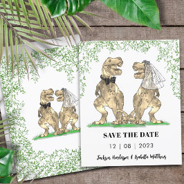 Dinosaurus thema bruiloft Save the Date