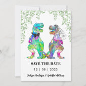 Dinosaurus Thema Bruiloft Save The Date (Voorkant)