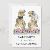 Dinosaurus Thema Bruiloft Save The Date (Voorkant)