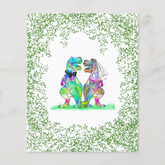 Dinosaurus thema bruiloft Save the Date Budget (Achterkant)