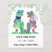 Dinosaurus thema bruiloft Save the Date Budget (Voorkant)