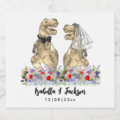 Dinosaurus Thema Bruiloft Sparkling Wijnetiket (Enkel label)