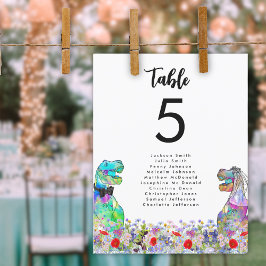 Dinosaurus thema Bruiloft Wilde Bloemen Tafel