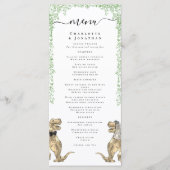 Dinosaurus Thema Bruiloftsmenu Menu (Voorkant)