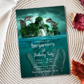 Dinosaurus thema eenvoudige moderne 1e verjaardag kaart