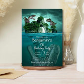 Dinosaurus thema eenvoudige moderne 7e verjaardag kaart