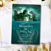 Dinosaurus thema eenvoudige moderne 8e verjaardag kaart