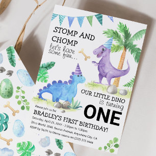 Dinosaurus Thema Eerste Verjaardag Extravaganza! Kaart