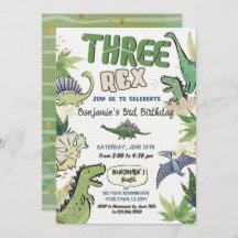 Dinosaurus Thema Feest 3e Verjaardag, Drie Rex