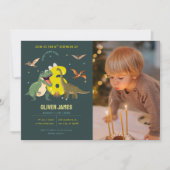 Dinosaurus thema jongen 6e verjaardag kaart (Voorkant)