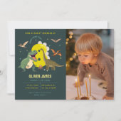 Dinosaurus thema jongen 8e verjaardag kaart (Voorkant)