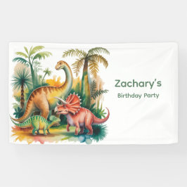 Dinosaurus Thema Jongens Verjaardagsfeest Verwelko Spandoek