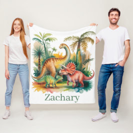Dinosaurus Thema Jongens Verjaardagsfeestje Fleece Deken