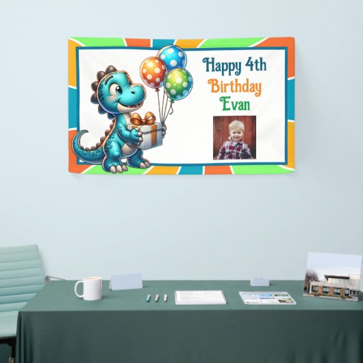 Dinosaurus thema Kind verjaardagsfeestje gepersona Spandoek (Beurs)
