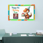 Dinosaurus thema Kind verjaardagsfeestje gepersona Spandoek (Beurs)