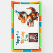 Dinosaurus thema Kind verjaardagsfeestje gepersona Spandoek (Verticaal)