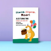 Dinosaurus thema Kinder 2e Verjaardagsfeestuitnodi Kaart