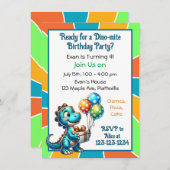 Dinosaurus thema Kind's verjaardagsfeestje Kaart (Voorkant / Achterkant)