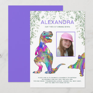 Dinosaurus Thema Meisjes Verjaardagsfeest Foto Paa Kaart
