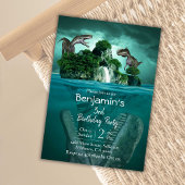 Dinosaurus thema moderne 3e verjaardag kaart