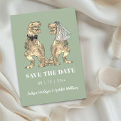 Dinosaurus thema salie groene bruiloft save the date