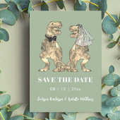 Dinosaurus thema salie groene bruiloft save the date