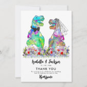 Dinosaurus Thema Trouw Dank Je Bedankkaart (Voorkant)