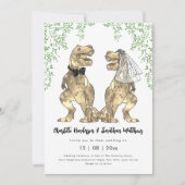 Dinosaurus thema Trouw QR Code Kaart (Voorkant)