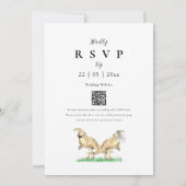 Dinosaurus Thema Trouw QR Code Uitnodiging (Achterkant)