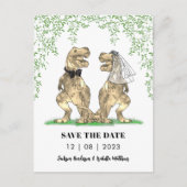 Dinosaurus Thema Trouw Save the Date Briefkaart (Voorkant)