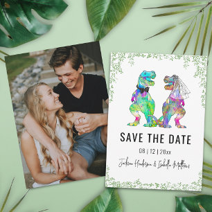 Dinosaurus Thema Trouw Save the Date Foto
