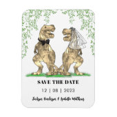 Dinosaurus Thema Trouw Save The Date Magneet (Verticaal)