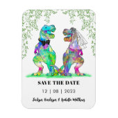 Dinosaurus Thema Trouw Save The Date Magneet (Verticaal)
