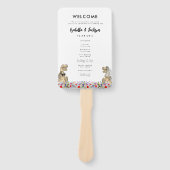 Dinosaurus thema trouwdag handwaaier (Voorkant)