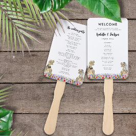 Dinosaurus thema trouwdag handwaaier