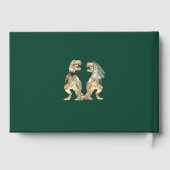 Dinosaurus Thema Trouwen Groen Gastenboek (Achterkant)