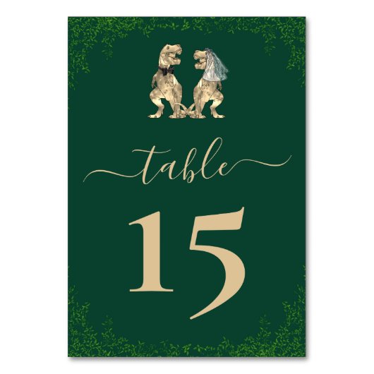 Dinosaurus thema Trouwen Groen Kaart (Achterkant)