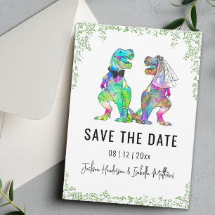 Dinosaurus Thema Trouwen Groen Save The Date
