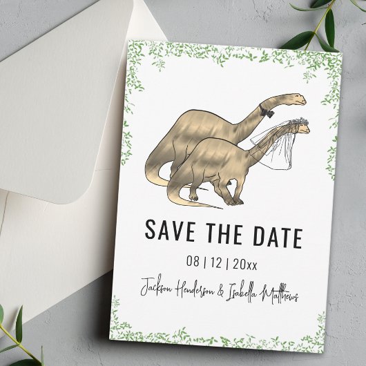 Dinosaurus Thema Trouwen Groen Save The Date