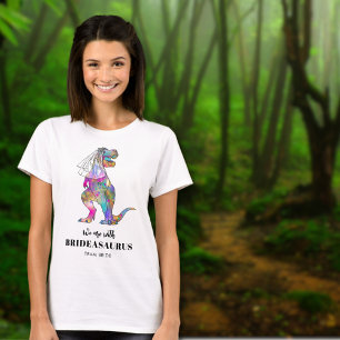 Dinosaurus thema trouwfeest T Rex bruid T-shirt