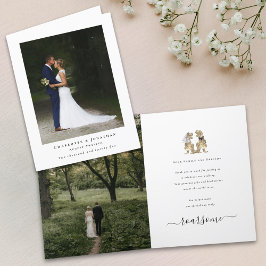 Dinosaurus Thema Trouwfoto Bedankt