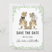 Dinosaurus Thema Trouwfoto  Save The Date (Voorkant)